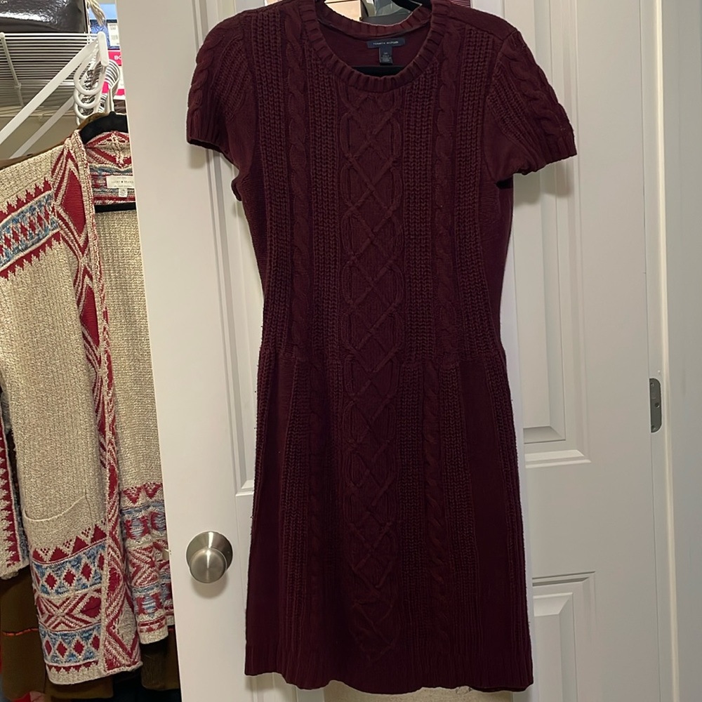Tommy Hilfiger cranberry Sweater Dress, Size S
